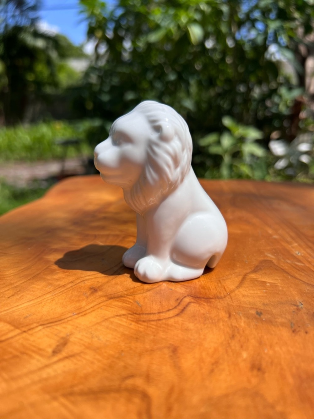 White Ceramic Lion Figurine Decorative Accent, or s&p shaker